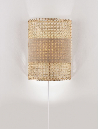 Aplica Nova Luce LUM 9586521 E27 1x12W    Natural Rattan Cream Base & White Plastic cable cable   IP20 [3]