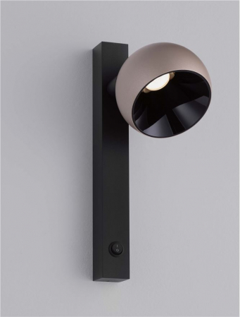 Aplica Nova Luce LUSA 9088120 Champaign Gold Aluminium & Black Base LED 10W 644lm 3000K IP20 [3]