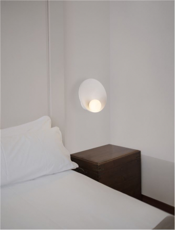 ILUMINAT - Aplica Nova Luce MINIM 9006090 G9 1x5W    Sandy White Steel & Opal Glass  IP20