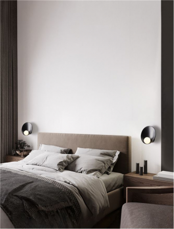 ILUMINAT - Aplica Nova Luce MINIM 9006091 G9 1x5W    Sandy Black Steel & Opal Glass   IP20