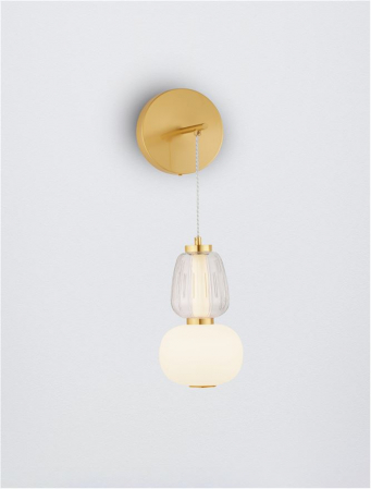 Aplica Nova Luce MOVIL 9030540 LED 18W 3000K 2335lm Clear & Acid Opal Glass & Glossy Gold Metal Base  Dimmable IP20 [4]