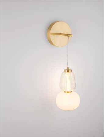 Aplica Nova Luce MOVIL 9030540 LED 18W 3000K 2335lm Clear & Acid Opal Glass & Glossy Gold Metal Base  Dimmable IP20 [5]