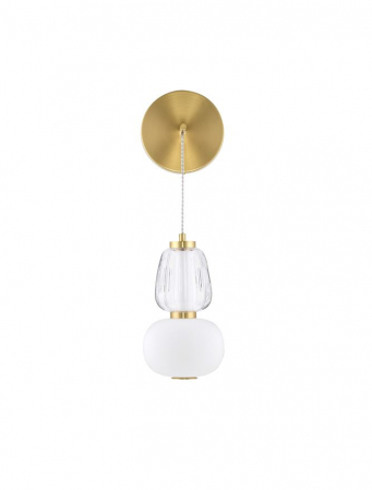 Aplica Nova Luce MOVIL 9030540 LED 18W 3000K 2335lm Clear & Acid Opal Glass & Glossy Gold Metal Base  Dimmable IP20 [2]