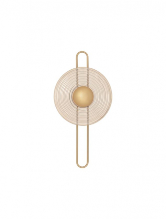 ILUMINAT - Aplica Nova Luce NOUS 9236397 Brass Gold Metal & Amber Glass LED 9W 291lm 3000K IP20