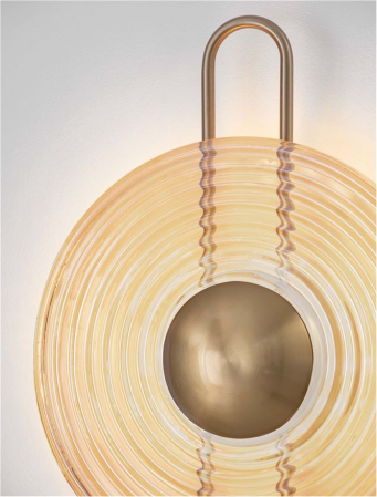 Aplica Nova Luce NOUS 9236397 Brass Gold Metal & Amber Glass LED 9W 291lm 3000K IP20 [2]