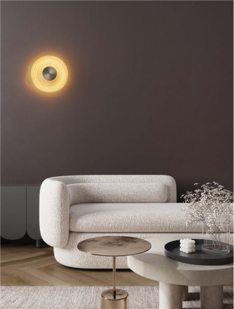 Aplica Nova Luce NOUS 9236398 Brass Gold Metal & Amber Glass LED 8W 72lm 3000K IP20 [1]