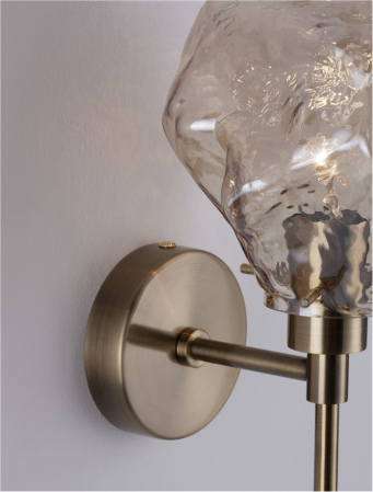 Aplica Nova Luce ODELLE E14 1x5W   Brass Gold Metal & Amber Glass IP20 [1]