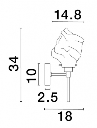 Aplica Nova Luce ODELLE E14 1x5W   Brass Gold Metal & Amber Glass IP20 [3]