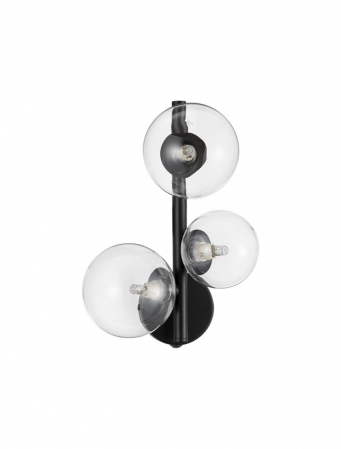 Aplica Nova Luce ODILLIA G9 3x5W   Matt Black Metal & Clear Glass IP20