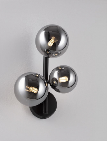 Aplica Nova Luce ODILLIA G9 3x5W    Smoky Grey Glass & Matt Black IP20 [1]