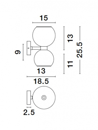 Aplica Nova Luce PALMER E14 2x5W   Smoky Glass & Black Metal Base IP20 [7]