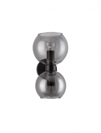ILUMINAT - Aplica Nova Luce PALMER E14 2x5W   Smoky Glass & Black Metal Base IP20