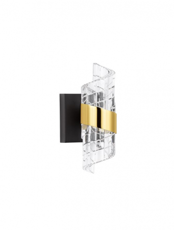 Aplica Nova Luce SENECA 9186938 LED 9W 3000K 739lm Gold Plating Metal Shade & Clear Acrylic Sandy Black Base  IP20 [2]