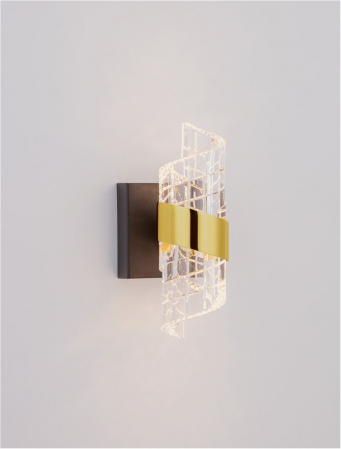 Aplica Nova Luce SENECA 9186938 LED 9W 3000K 739lm Gold Plating Metal Shade & Clear Acrylic Sandy Black Base  IP20 [4]