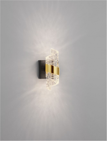 Aplica Nova Luce SENECA 9186938 LED 9W 3000K 739lm Gold Plating Metal Shade & Clear Acrylic Sandy Black Base  IP20 [5]