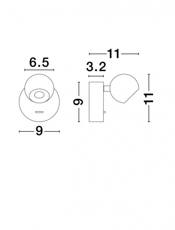 Aplica Nova Luce SFERA 9540255 Sandy Black Aluminium & Steel LED 6W 576lm 3000K IP20 [5]