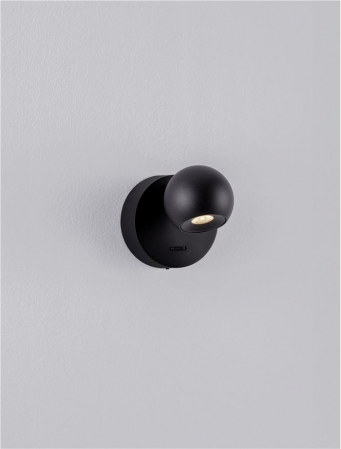 Aplica Nova Luce SFERA 9540255 Sandy Black Aluminium & Steel LED 6W 576lm 3000K IP20 [3]