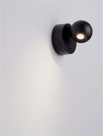Aplica Nova Luce SFERA 9540255 Sandy Black Aluminium & Steel LED 6W 576lm 3000K IP20 [4]
