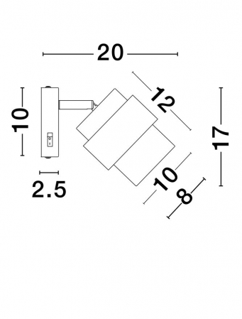 Aplica Nova Luce SIANNA 9236389 Sandy Black & Brass Gold Metal Smokey Glass E27 1x12W IP20 [5]