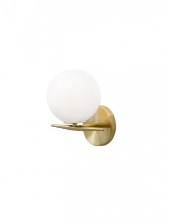 Aplica Nova Luce VITTON E14 1x5W   Brass Metal White Glossy Glass IP20