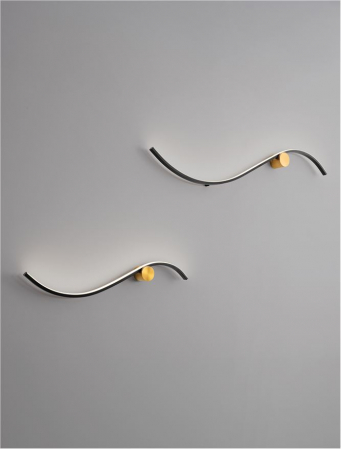 Aplica Nova Luce W AVE 9006095 LED 14W 3000K 880lm Sandy Black Aluminium Gold     IP20 [6]