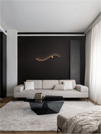 ILUMINAT - Aplica Nova Luce W AVE 9006096 LED 20W 3000K 1452lm Sandy Black Aluminium Gold    IP20