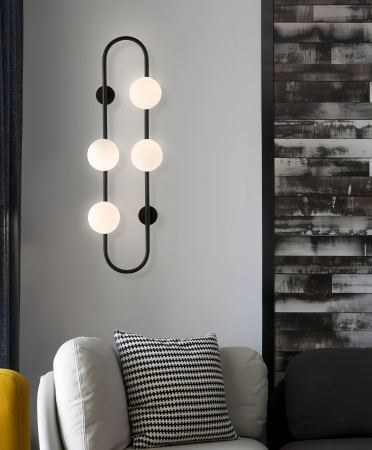 ILUMINAT - Aplica OEM LED G9 Metal+Acril Black  250×H700X150mm