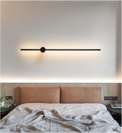 Aplica OEM LED integrat 22W 1200lm CCT (3000K+4000K+6500K) Aluminiu+Acril Black 50x600X70MM [3]