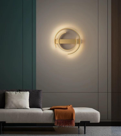 ILUMINAT INTERIOR - Aplica OEM LED integrat 30W 1500lm 6500K Metal+Acril Gold  D300 X 50 mm