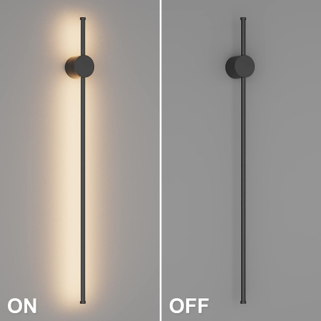 Aplica OEM LED integrat 34W 1600lm CCT (3000K+4000K+6500K) Aluminiu+Acril Black 50x1000X70MM [7]