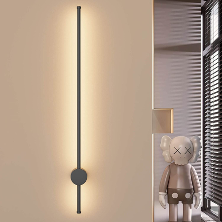 Aplica OEM LED integrat 34W 1600lm CCT (3000K+4000K+6500K) Aluminiu+Acril Black 50x1000X70MM [9]