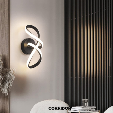 Aplica OEM LED integrat 40W 2000lm CCT (3000K+4000K+6500K) Metal+Acril Black  30 x H15 cm [2]