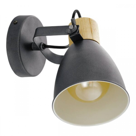 ILUMINAT - Aplică / Plafonieră COSWARTH E27 1X25W IP20 otel, lemn antracit, alb-crem, maro IP20