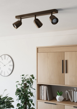 Aplica/Plafoniera EGLO Camaldoli 901951 GU10 3X10W 220-240V,50/60Hz L 520mm x l 45mm x H 115mm otel bronz inchis  IP20 [1]