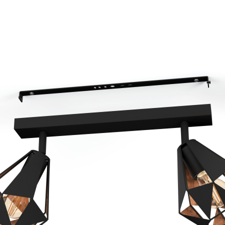 Aplica/Plafoniera EGLO Carlton 7 43716 E27 2X40W 220-240V,50/60Hz L 420mm x l 160mm x H 255mm otel negru/cupru antichizat  IP20 [2]