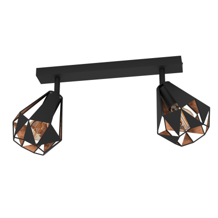 Aplica/Plafoniera EGLO Carlton 7 43716 E27 2X40W 220-240V,50/60Hz L 420mm x l 160mm x H 255mm otel negru/cupru antichizat  IP20