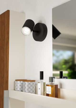 Aplica/Plafoniera EGLO Consuma 1 901964 GU10 1X5W 220-240V,50/60Hz L 110mm x H 115mm otel negru  IP44 [1]