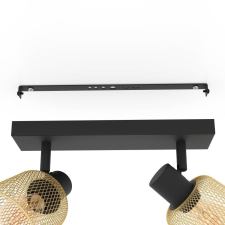 Aplica/Plafoniera EGLO Coslada 900694 E27 2X40W 220-240V,50/60Hz L 320mm x l 80mm x H 170mm otel negru otel negru/maro IP20 [2]