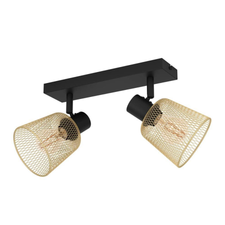 Aplica/Plafoniera EGLO Coslada 900694 E27 2X40W 220-240V,50/60Hz L 320mm x l 80mm x H 170mm otel negru otel negru/maro IP20