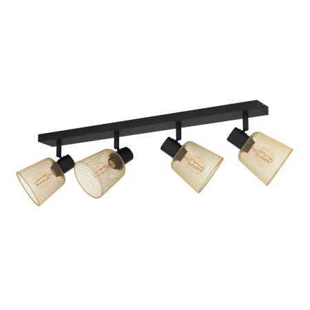 Aplica/Plafoniera EGLO Coslada 900695 E27 4X40W 220-240V,50/60Hz L 790mm x l 80mm x H 170mm otel negru otel negru/maro IP20