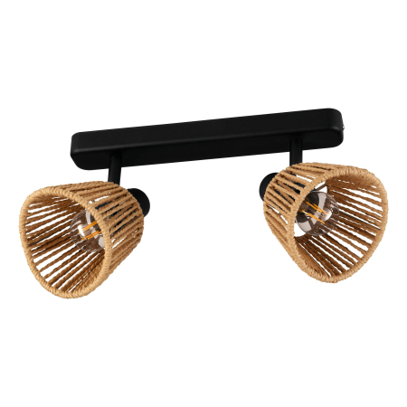 Aplica/Plafoniera EGLO Keelby 44129 E14 2X40W 220-240V,50/60Hz L 300mm x l 45mm x H 140mm otel negru hartie natur IP20