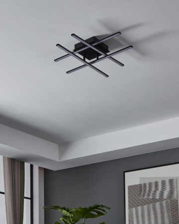 Aplica/Plafoniera EGLO Lasana 3 99316 LED 4X5,3W 3000K 2800lm 220-240V,50/60Hz L 500mm x l 500mm x H 95mm aluminiu/otel negru plastic alb IP20 [1]