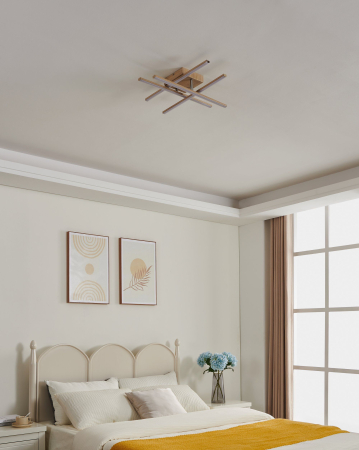 Aplica/Plafoniera EGLO Lasana 4 901104 LED 20,5W 3000K 2500lm 220-240V,50/60Hz L 510mm x l 510mm x H 105mm aluminiu/otel maro deschis plastic alb IP20 [2]