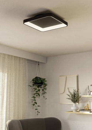 Aplica/Plafoniera EGLO Loretello 901252 LED 12W 2700-6500K 1440lm 220-240V,50/60Hz L 350mm x l 350mm x H 75mm plastic/otel negru  IP20 [4]