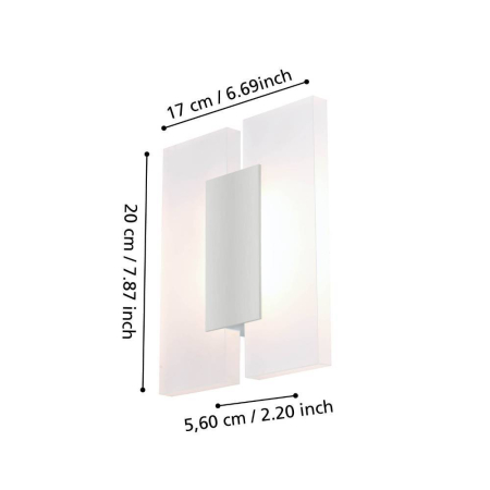 Aplica/Plafoniera EGLO Metrass 2 96043 LED 2X4,5W 3000K 960lm 220-240V,50/60Hz L 170mm x H 200mm aluminiu nichel satinat plastic satin IP20 [1]
