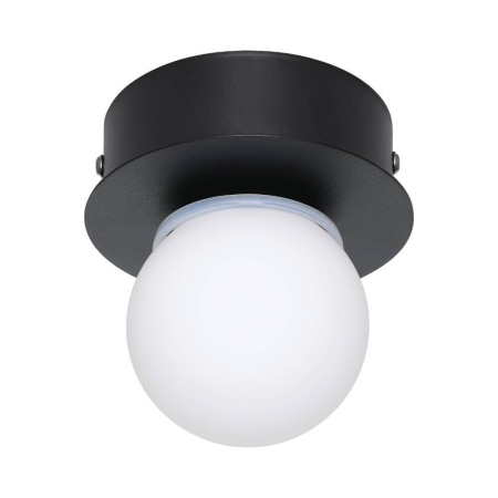 ILUMINAT - Aplica/Plafoniera EGLO Mosiano 900659 LED 1X3,3W 3000K 340lm 220-240V,50/60Hz H 115mm x Ø110mm otel negru sticla mat/opal alba IP44