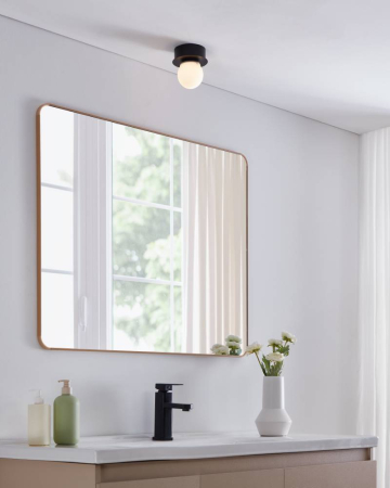 Aplica/Plafoniera EGLO Mosiano 900659 LED 1X3,3W 3000K 340lm 220-240V,50/60Hz H 115mm x Ø110mm otel negru sticla mat/opal alba IP44 [3]