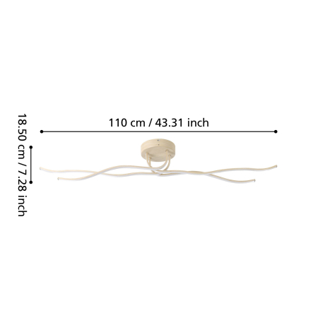 Aplica/Plafoniera EGLO Roncade 2 901105 LED 37W 3000K 4700lm 220-240V,50/60Hz L 1100mm x l 160mm x H 185mm aluminiu/otel maro deschis plastic alb IP20 [2]