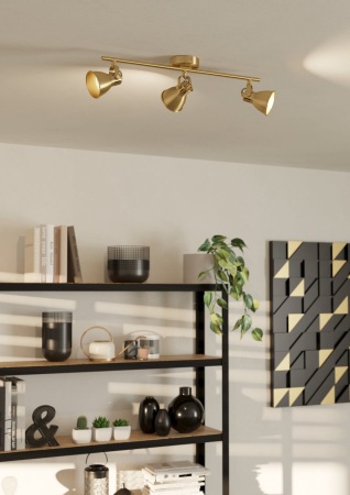 Aplica/Plafoniera EGLO Seras 900172 GU10 3X2,8W 220-240V,50/60Hz L 595mm x l 65mm otel alama periata/gold  IP20 [3]