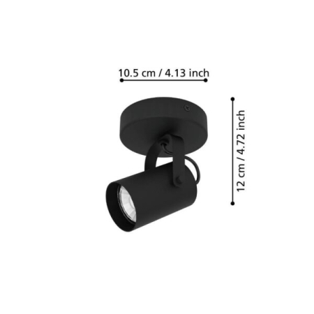 Aplica/Plafoniera EGLO Sorego 900331 GU10 1X2,8W 220-240V,50/60Hz L 110mm x l 105mm x H 120mm otel negru  IP20 [3]